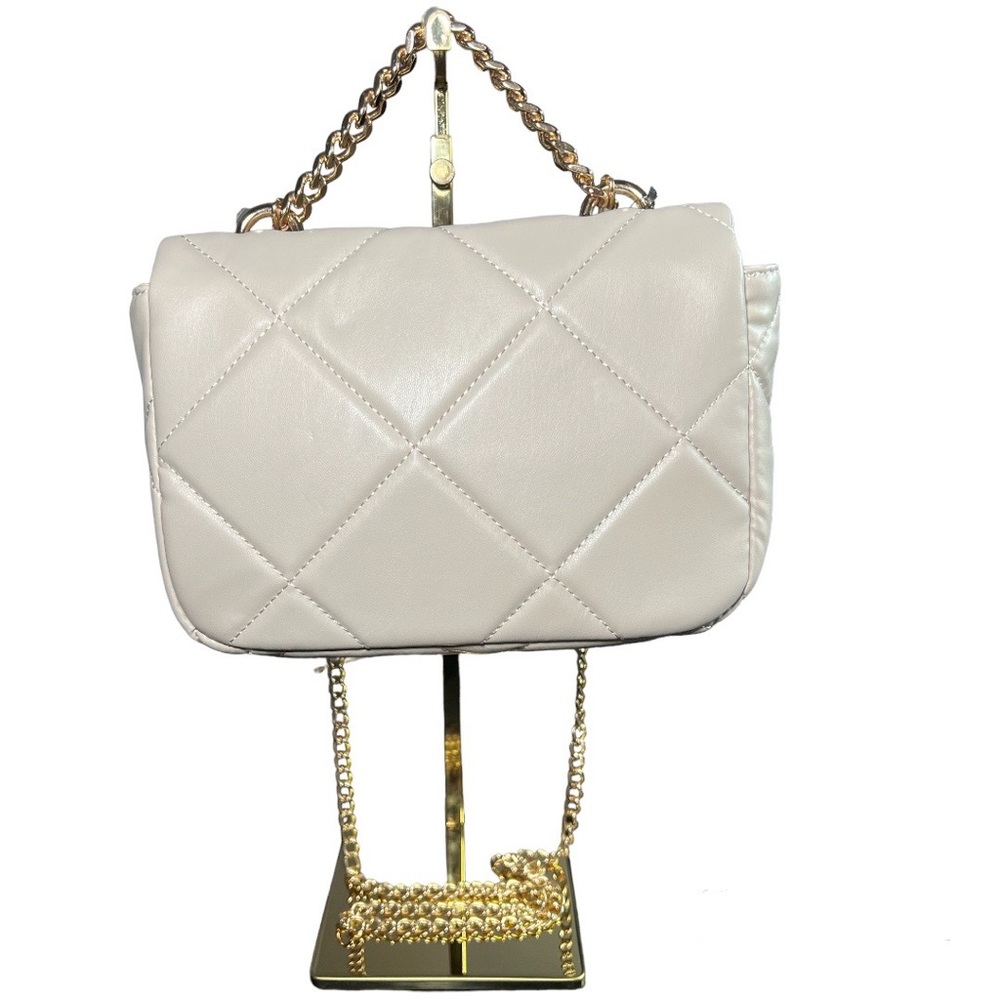 NWT Badgley Mischka Big Diamond Quilted Crossbody Bag - Off White - Picture 5 of 10